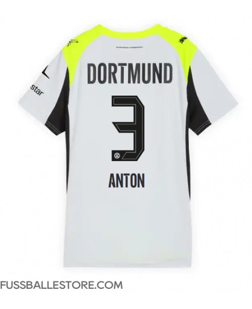 Günstige Borussia Dortmund Waldemar Anton #3 Auswärtstrikot Damen 2025-26 Kurzarm Günstige Borussia Dortmund Waldemar Anton #3 Auswärtstrikot Damen 2025-26 Kurzarm